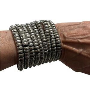 SILVER BEADED STRAP BRACELET